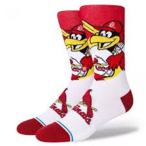 Stance Red and White Cardinals, youth large, crew height